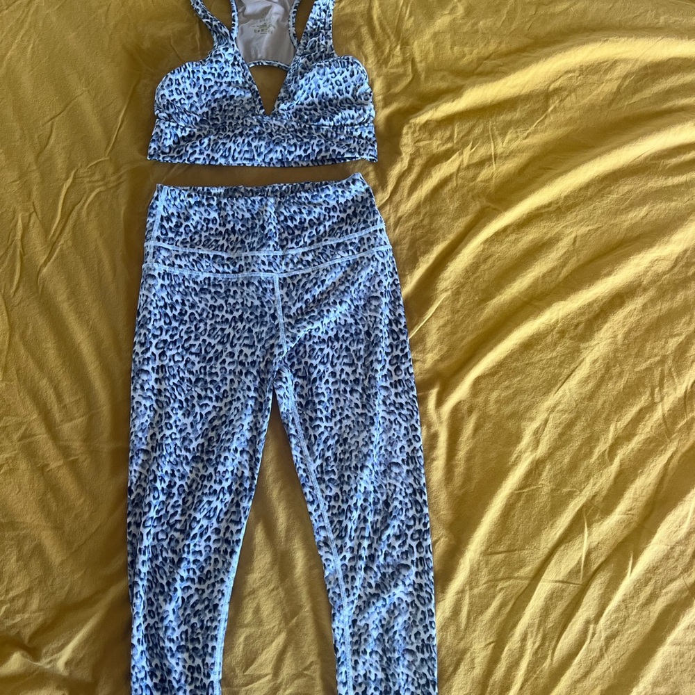 Varley Black and White High-Waisted Leggings